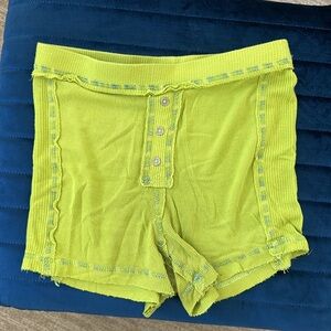 NWOT Urban Outfitters lime green boxer shorts (size S)